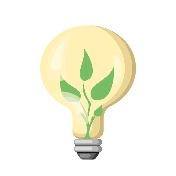 Icône Vectorielle Ampoule Énergie Sûre Énergie Verte — Image vectorielle