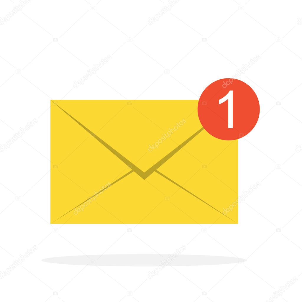 Inbox letter vector icon. You've got mail. New mail vector illustration