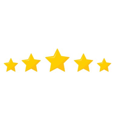 Sarı çizgi film yıldızları, vektör illüstrasyonu