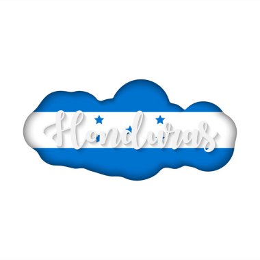 Honduras bayrağın üzerine yazı pişiyor. Honduras bayrağı. Vektör illüstrasyon logosu