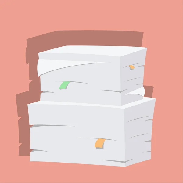 Une Pile Papier Blanc Fournitures Bureau Illustration Vectorielle — Image vectorielle