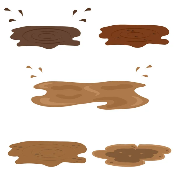 Puddy Puddles Set Vector Ilustración — Vector de stock