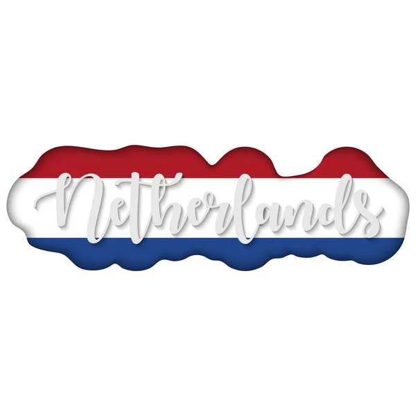 Letras Holandesas Sobre Bandera Bandera Holanda Logo Ilustración Vectorial — Archivo Imágenes Vectoriales