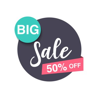 Satış rozeti afiş, vektör illüstrasyon