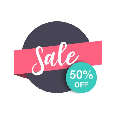 Satış rozeti afiş, vektör illüstrasyon