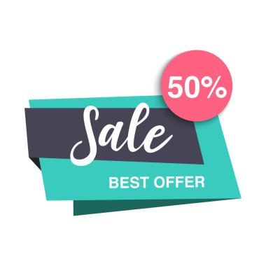 Satış rozeti afiş, vektör illüstrasyon