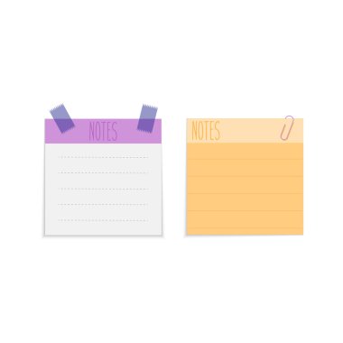 Yapışkan kağıt notlar, vektör çizimi