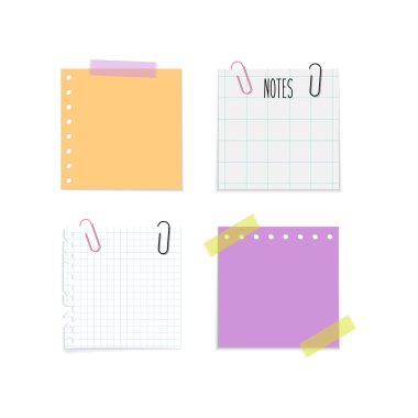 Yapışkan kağıt notlar, vektör çizimi