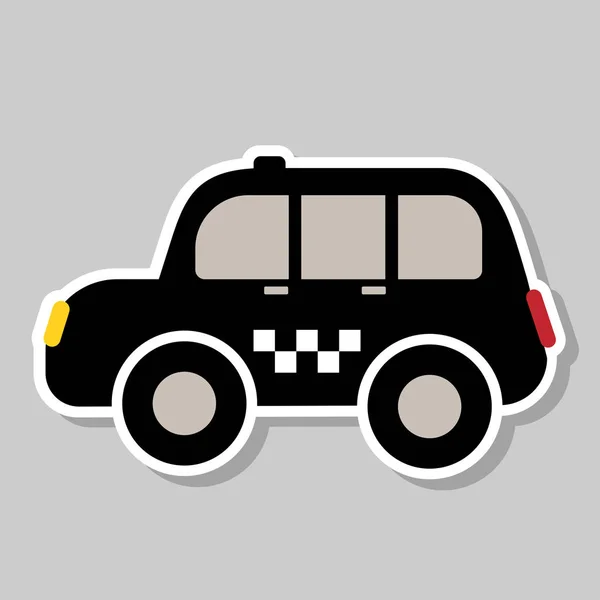 Taxi Etiqueta Engomada Cabina Negra Ilustración Vectorial — Vector de stock