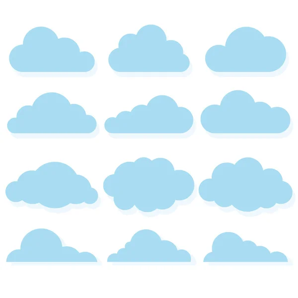 stock vector different shapes clouds set, vector illustration
