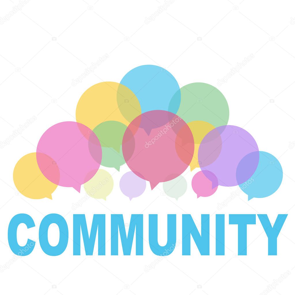Community empty chat bubbles vector illustration