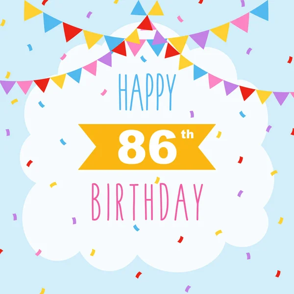 Buon 86Esimo Compleanno Biglietto Auguri Illustrazione Vettoriale Con Coriandoli Decorazioni — Vettoriale Stock