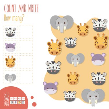 Çalışma sayfasını say ve yaz. Kaç tane?