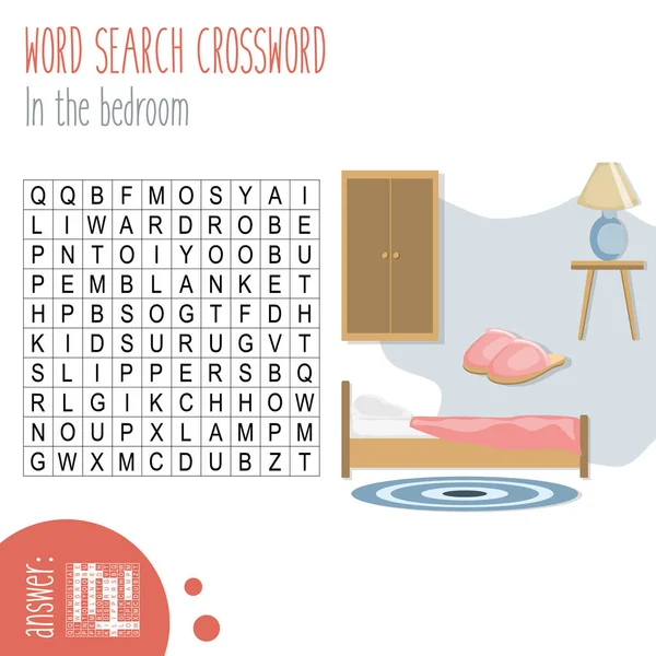 Back to school. Easy word search crossword puzzle worksheet. — Stock Vector