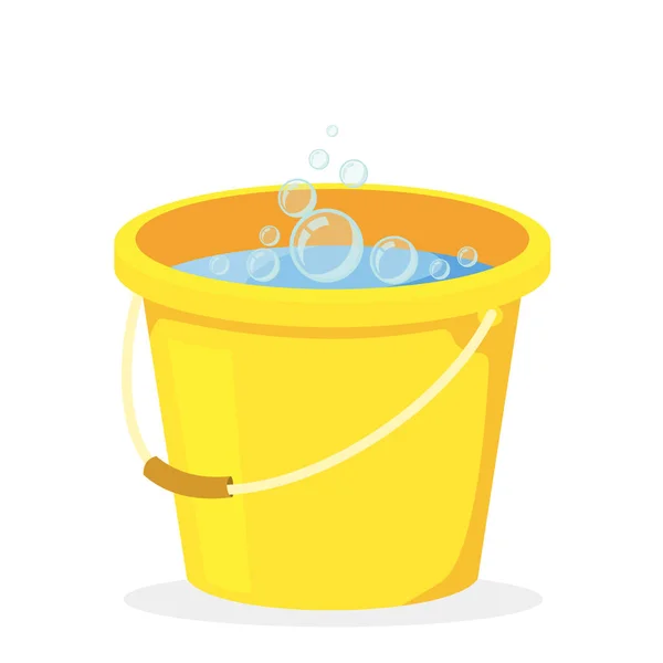 Secchio giallo con acqua — Vettoriale Stock