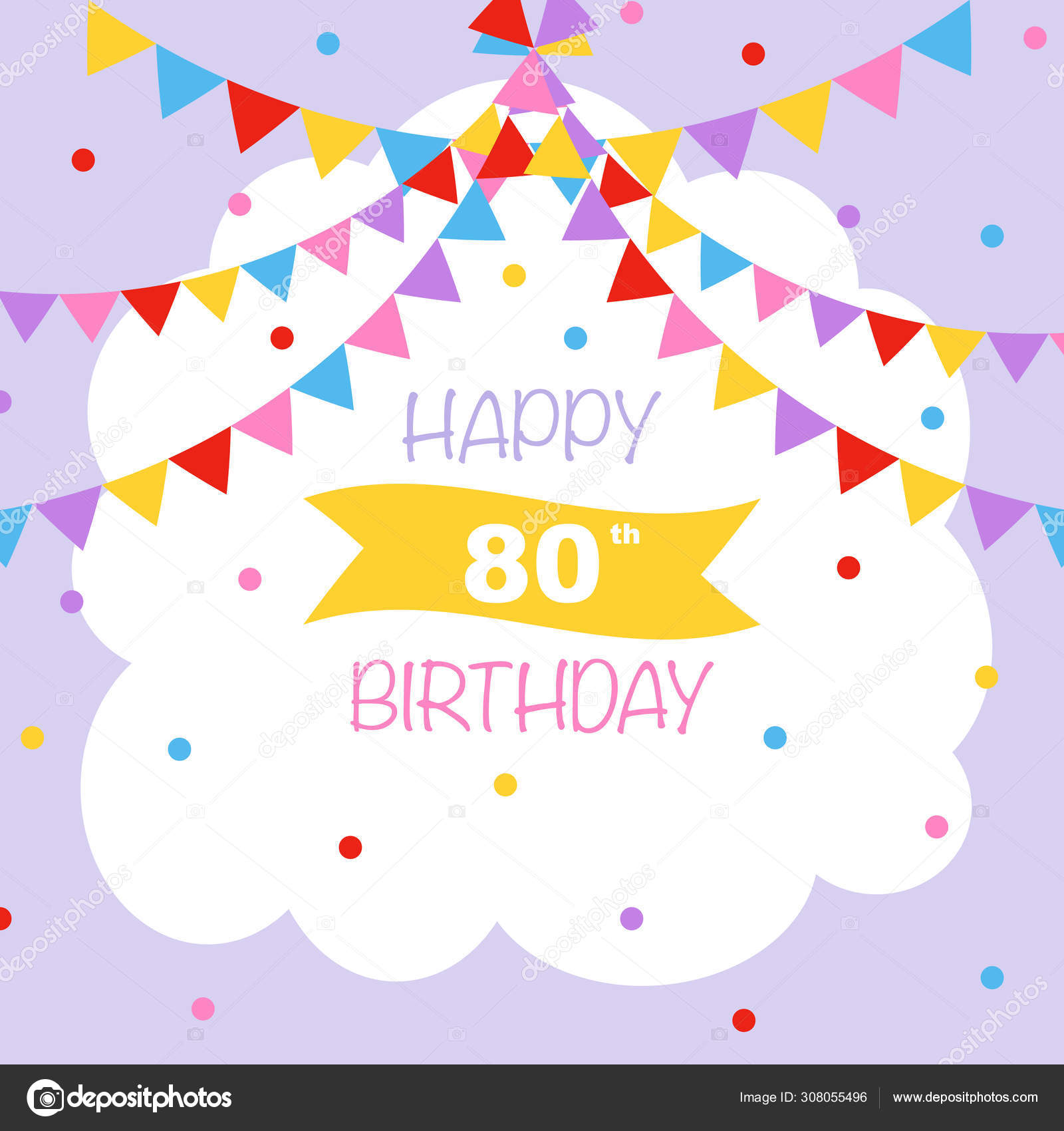 Joyeux Anniversaire Confettis Carte Pourpre Image Vectorielle Yekaterinalim C