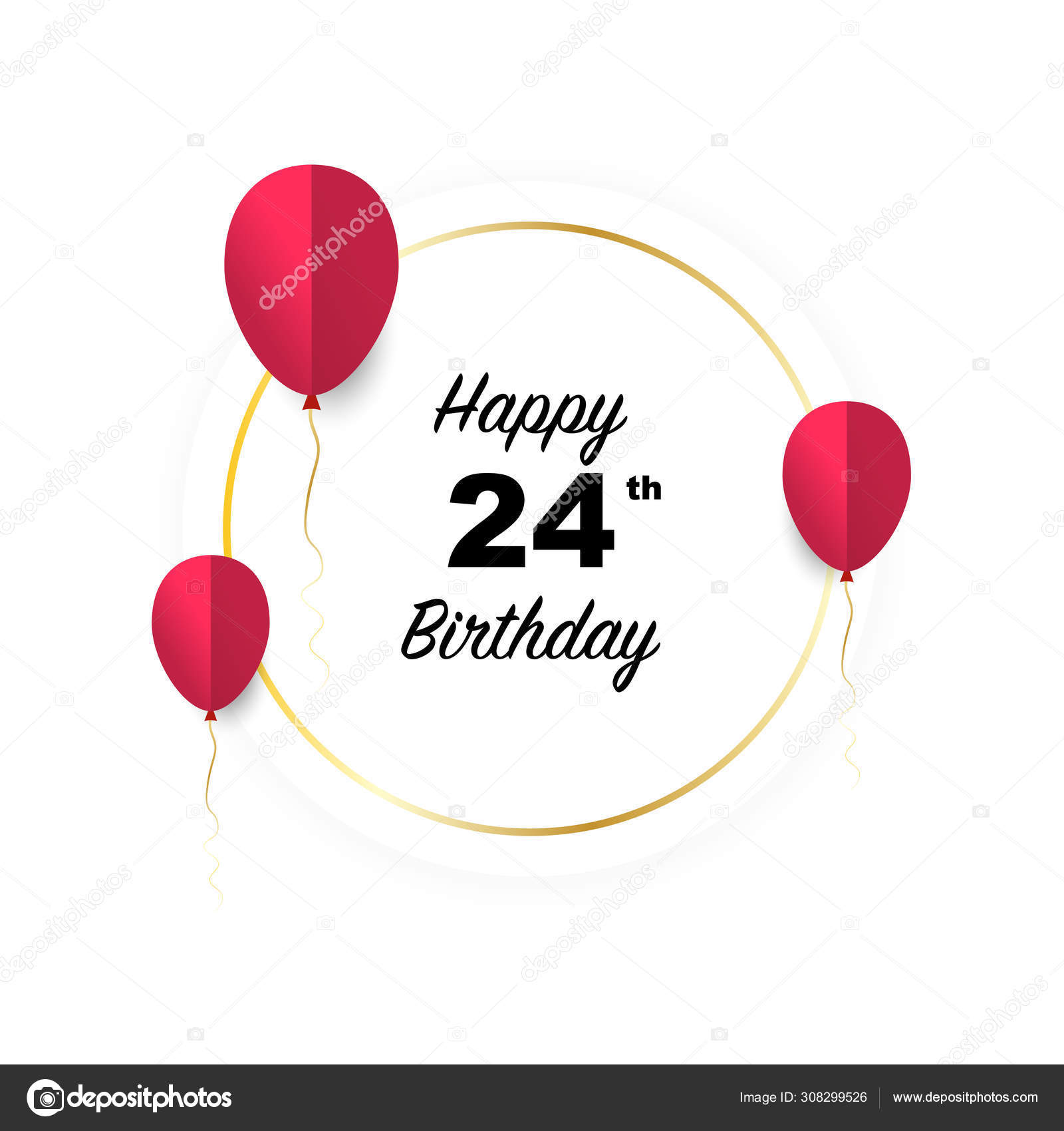 314 24th Birthday Vector Images 24th Birthday Illustrations Depositphotos
