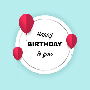 Happy Birthday gümüş afiş kartı