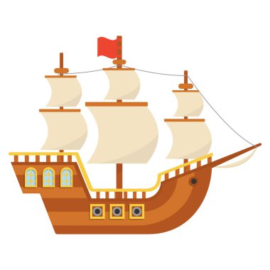 Piligrim ship. Mayflower. Thanksgiving day. clipart