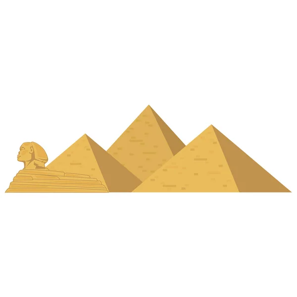 Great Pyramids Sphinx Giza Egypt Vector Illustration — Stockvector