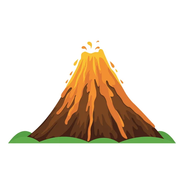 Vulkán Ikon Rajzfilm Vektor Illusztráció — Stock Vector