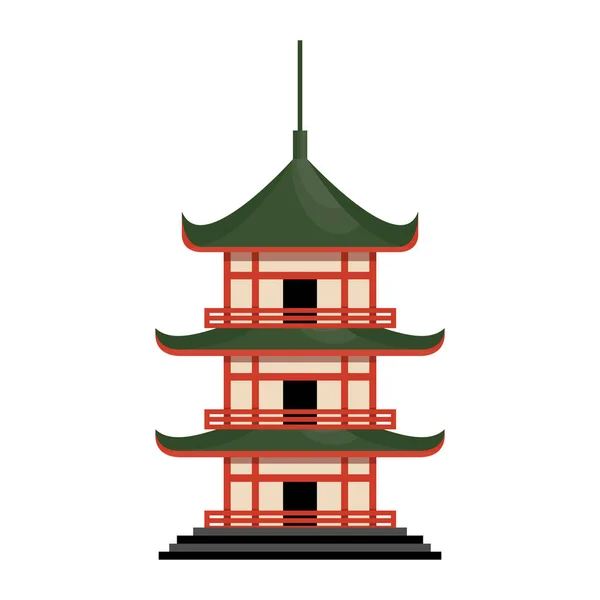 Torre Pagoda Asiatica Stupa Struttura Religiosa Asiatica Illustrazione Vettoriale — Vettoriale Stock
