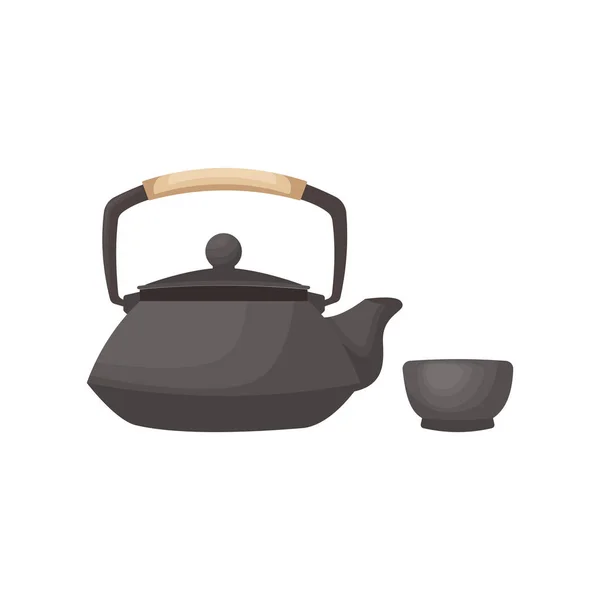 Japanische Teezeremonie Teekanne Und Ein Becher — Stockvektor
