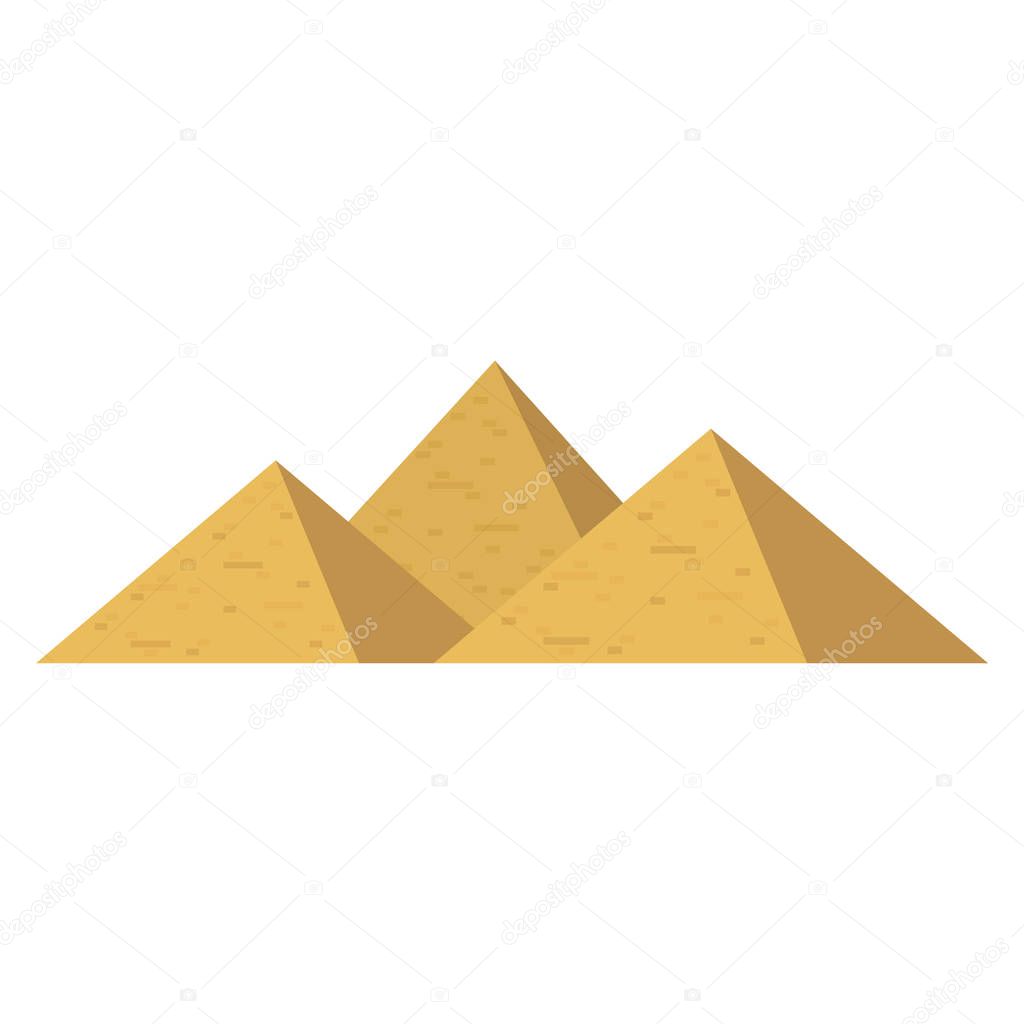 The great pyramids and sphinx of Giza, Egypt. vector illustration