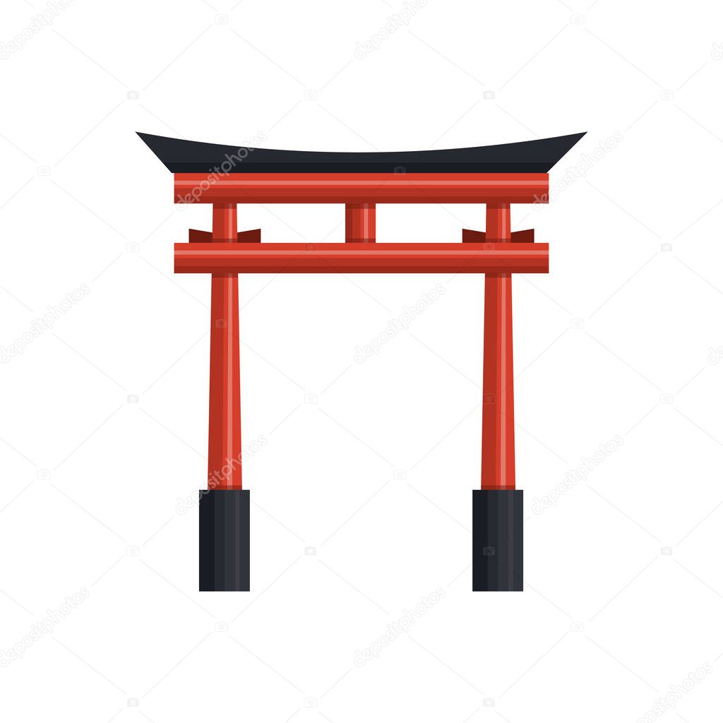 Japanese torii gate. Vector illustration