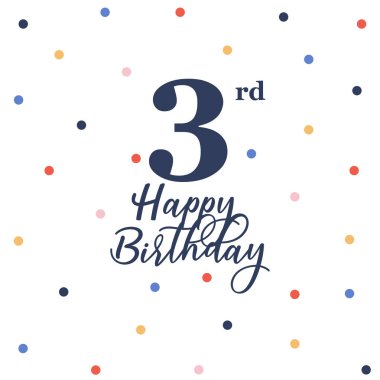 Mutlu yıllar, renkli konfeti süslemeli vektör illüstrasyon tebrik kartı.