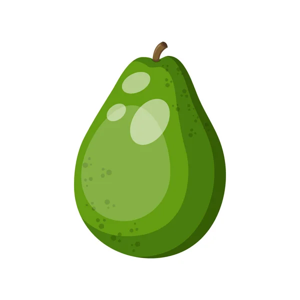 Мультфильм Свежий Органический Зеленый Значок Avocado Векторная Иллюстрация — стоковый вектор