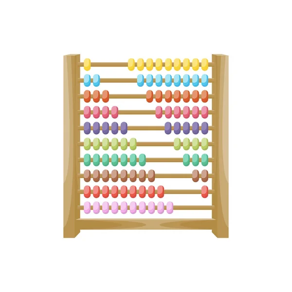 Cartoon Houten Kleurrijke Abacus Vector Illustratie — Stockvector