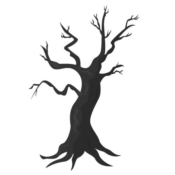 Gruseliger Halloween Baum Vektorillustration — Stockvektor