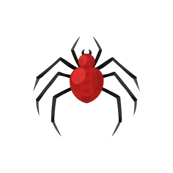 Cartoon Effrayant Araignée Rouge Illustration Vectorielle Pour Les Vacances Halloween — Image vectorielle