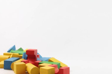 renkli ahşap mimari oyun adet farklı kompozisyonlar