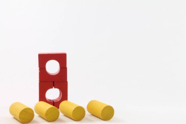 renkli ahşap mimari oyun adet farklı kompozisyonlar