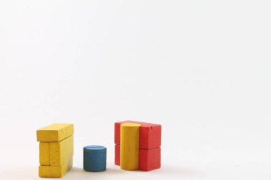 renkli ahşap mimari oyun adet farklı kompozisyonlar