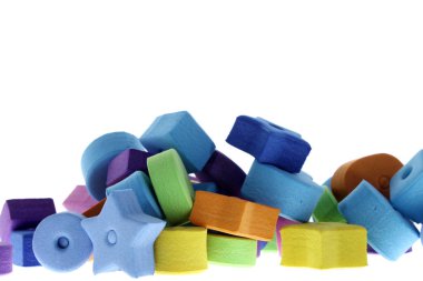 parçaları çeşitli şekil ve parlak renkler Kazıklı Eva plastikten yapılan