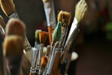 sanatçının fırça, yakın çekim