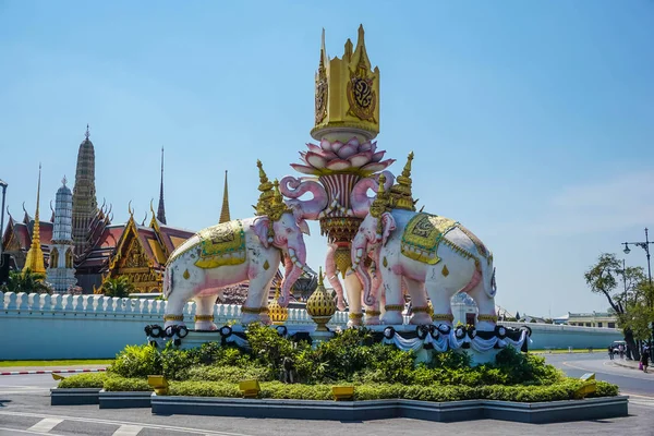 Three-Headed Elephant Statue. Bangkok, Thailand