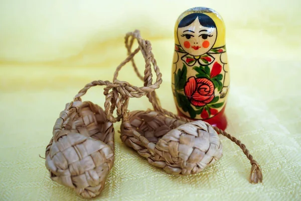 Русские Традиционные Ботинки Матрёшка — стоковое фото