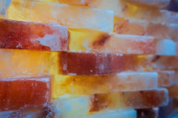 Multicolored salt brick wall