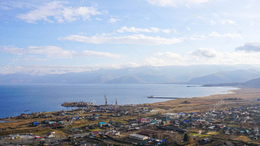 Small town Slyudyanka on the coast of Lake Baikal, Russia