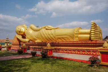 Vientiane, Laos Altın Buda uzanmış