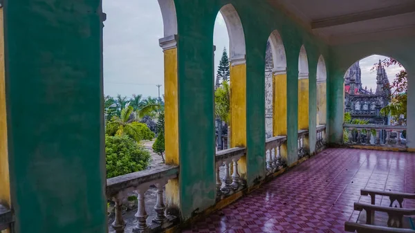 Vista Desde Balcón Territorio Iglesia Católica Mong Cai Vietnam — Foto de Stock