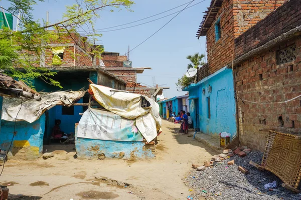 Bodhgaya India Mayo 2017 Calles Estrechas Los Barrios Marginales Ciudad — Foto de Stock