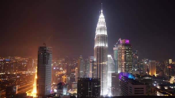 Проміжок Часу Даху Хмарочоса Куала Лумпурі Панорама Міста Малайзія — стокове відео