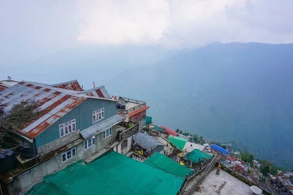 Casas Montaña Panorama Ciudad Darjeeling Himalaya India — Foto de Stock