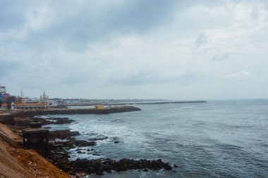 Bengal Körfezi Kanyakumari şehir içinde sahil. Hindistan