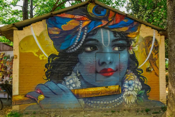 インド中で建物にクリシュナの画像 — ストック写真
